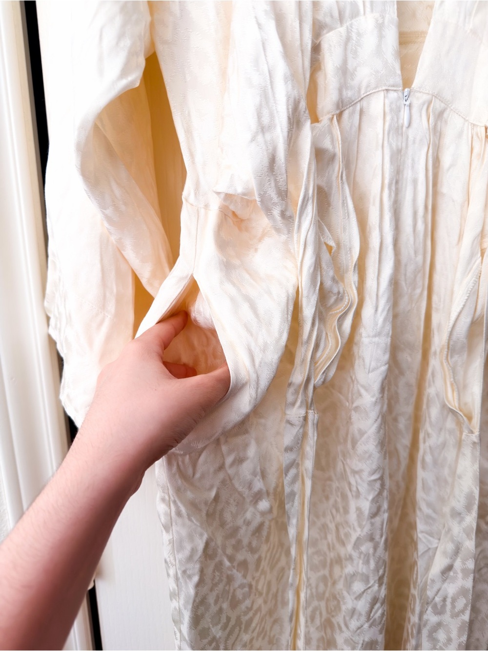 Rat & Boa Bianco Jacquard Wide Leg Jumpsuit Cream Medium NWT - Picture 5 of 14